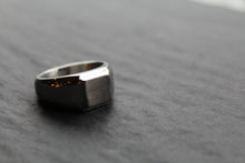 Load image into Gallery viewer, Fred Bennett Signet Ring with Gun Metal IP Detail