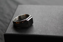 Load image into Gallery viewer, Fred Bennett Signet Ring with Gun Metal IP Detail