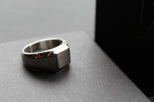 Load image into Gallery viewer, Fred Bennett Signet Ring with Gun Metal IP Detail
