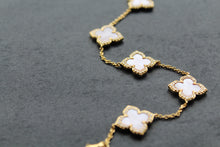 Load image into Gallery viewer, Gold Vermeil CZ Vintage Flower Pink Mother of Pearl Bracelet