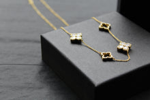 Load image into Gallery viewer, Gold Vermeil CZ Vintage Flower Pink Mother of Pearl Large Necklace