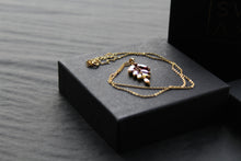 Load image into Gallery viewer, Gold Vermeil & Rainbow Leaf Cubic Zirconia Necklace