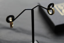 Load image into Gallery viewer, Gold & Cubic Zirconia Huggie Earrings