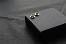 Load image into Gallery viewer, Gold & Cubic Zirconia Huggie Earrings