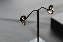 Load image into Gallery viewer, Gold & Cubic Zirconia Huggie Earrings