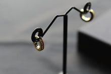 Load image into Gallery viewer, Gold & Cubic Zirconia Huggie Earrings