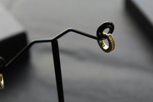Load image into Gallery viewer, Gold & Cubic Zirconia Huggie Earrings