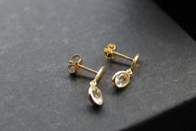 Load image into Gallery viewer, Green Amethyst Drop Earrings