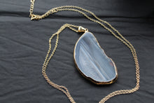 Load image into Gallery viewer, Orange/Grey Gold Tone Agate Crystal Long Length Necklace