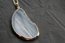 Load image into Gallery viewer, Orange/Grey Gold Tone Agate Crystal Long Length Necklace