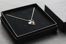 Load image into Gallery viewer, Hammered Blue Topaz Heart Pendant and Chain