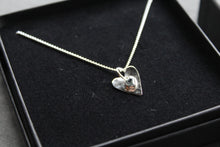 Load image into Gallery viewer, Hammered Blue Topaz Heart Pendant and Chain