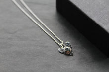 Load image into Gallery viewer, Hammered Blue Topaz Heart Pendant and Chain