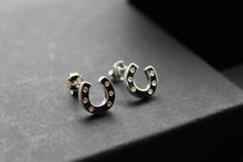 Load image into Gallery viewer, Horseshoe and Pavé Earrings