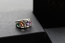 Load image into Gallery viewer, Jeweled Rainbow Silver Ring