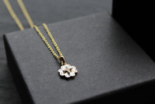 Load image into Gallery viewer, Silver Mother of Pearl Flower Necklace with Yellow Gold Plate