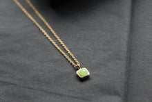 Load image into Gallery viewer, Olive Quartz Necklace with Diamond Tag