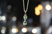 Load image into Gallery viewer, Peridot Double Drop Pendant and Chain