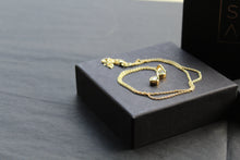 Load image into Gallery viewer, Peridot Double Drop Pendant and Chain