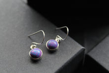 Load image into Gallery viewer, Purple or Green Copper Turquoise Round Earrings