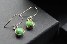 Load image into Gallery viewer, Purple or Green Copper Turquoise Round Earrings
