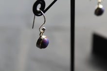 Load image into Gallery viewer, Purple or Green Copper Turquoise Round Earrings