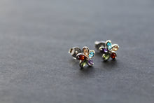 Load image into Gallery viewer, Rainbow Cubic Zirconia Flower Studs
