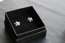 Load image into Gallery viewer, Rainbow Cubic Zirconia Flower Studs