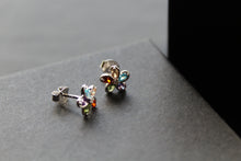 Load image into Gallery viewer, Rainbow Cubic Zirconia Flower Studs