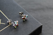 Load image into Gallery viewer, Rainbow Cubic Zirconia Flower Studs