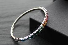 Load image into Gallery viewer, Rainbow Silver Bangle
