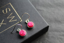 Load image into Gallery viewer, Ruby Round 8mm Drop Earrings