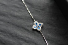 Load image into Gallery viewer, Sapphire CZ Classic Clover Bracelet