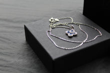 Load image into Gallery viewer, Sapphire CZ Classic Clover Necklace