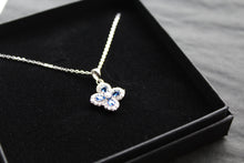 Load image into Gallery viewer, Sapphire CZ Classic Clover Necklace