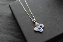 Load image into Gallery viewer, Sapphire CZ Classic Clover Necklace