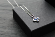 Load image into Gallery viewer, Sapphire CZ Classic Clover Necklace