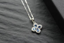 Load image into Gallery viewer, Sapphire CZ Classic Clover Necklace