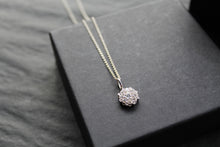 Load image into Gallery viewer, Silver CZ Forget Me Not Necklace