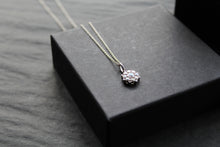 Load image into Gallery viewer, Silver CZ Forget Me Not Necklace