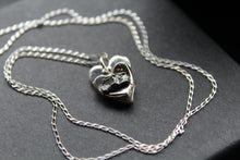 Load image into Gallery viewer, Silver Heart Meteorite Necklace