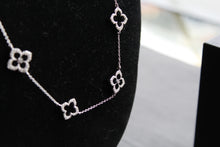 Load image into Gallery viewer, Silver & Black Enamel Vintage Flower Necklace Large