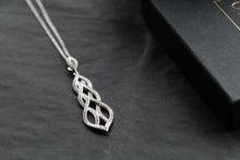 Load image into Gallery viewer, Silver & Clear Cubic Zirconia Lattice Teardrop with 16-18" Silver Chain