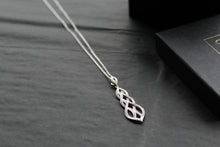Load image into Gallery viewer, Silver & Clear Cubic Zirconia Lattice Teardrop with 16-18" Silver Chain