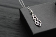 Load image into Gallery viewer, Silver & Clear Cubic Zirconia Lattice Teardrop with 16-18" Silver Chain