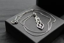 Load image into Gallery viewer, Silver & Clear Cubic Zirconia Lattice Teardrop with 16-18" Silver Chain
