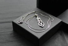 Load image into Gallery viewer, Silver & Clear Cubic Zirconia Lattice Teardrop with 16-18" Silver Chain