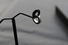 Load image into Gallery viewer, Silver & Cubic Zirconia Huggie Earrings