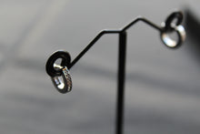 Load image into Gallery viewer, Silver & Cubic Zirconia Huggie Earrings