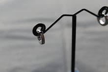 Load image into Gallery viewer, Silver & Cubic Zirconia Huggie Earrings